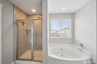 Separate tub and shower
