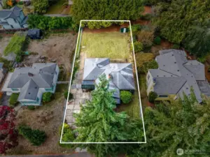 Lot layout showing flat terrain—great redevelopment opportunity.