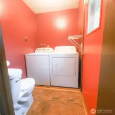 Laundry room with half bath