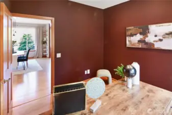 Flexible office or guest space with warm tones and easy flow to main living areas.