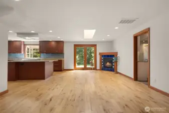 french doors off family room to back deck