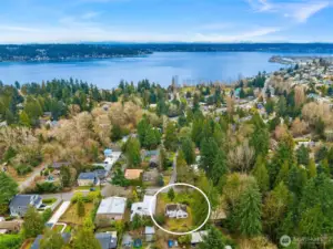 Lake Washington is down the street.