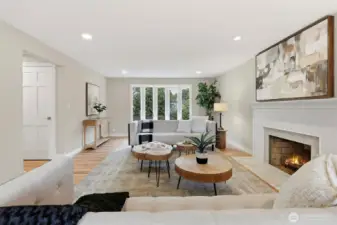 Huge living room with space to add a dining table by the windows.