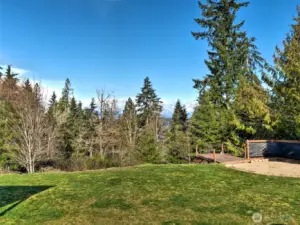 partial peaka boo view of the Hood Canal and Olympic Mtns.
