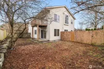 Fully fenced backyard