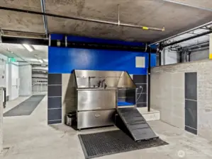 A dog washing station - the epitome of a pet friendly building!