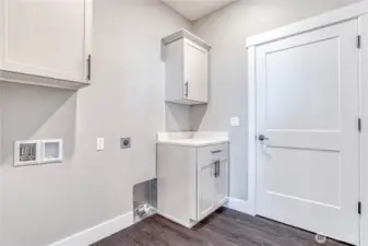 spacious laundry off garage