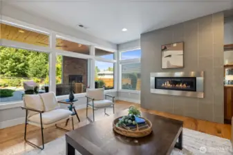 Beautiful built in cabinets and gas fireplace