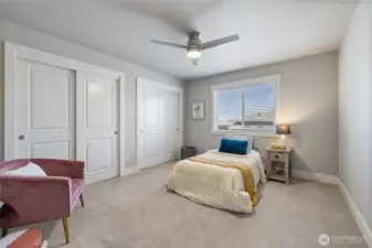 3rd bedroom with ample storage and light