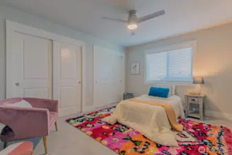 Ample storag and ceiling fan add to this generously sized 2nd bedroom