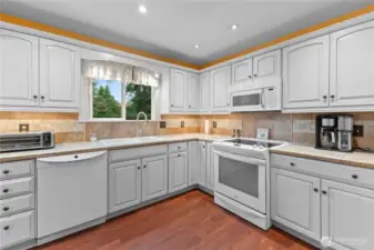 Newer kitchen with lots of cabinets and counter space