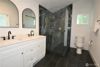 WELL-DESIGNED primary bath.