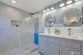 Fully updated bathroom with exceptional attention to detail and design.