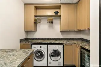 large enclosed laundry room