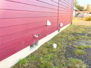 All RV hook ups are on the north side of the home.