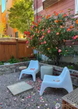 Yard that's dedicated to this unit is ideal for gardening and entertaining.