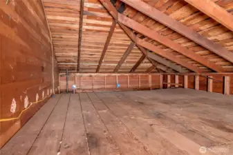 Large very solid storage loft over the garage.