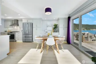 Eat-in dining off kitchen.