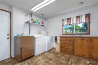 Utility room and door leading to outside