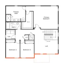 Upper floor layout.