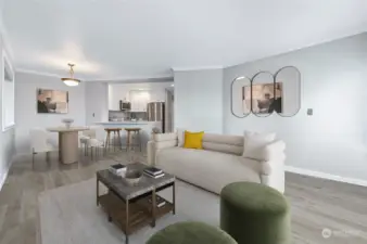 Optionally staged living and dining
