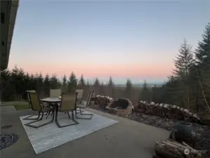 Rear Patio w fire pit and this is with a great view!