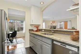 Beautiful custom tile in this updated kitchen.
