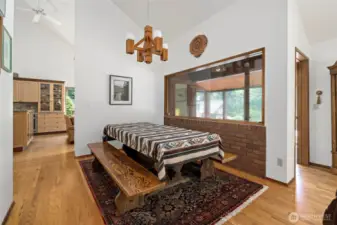 View through to the kitchen and family room.