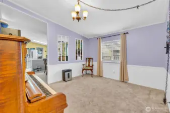 Family room off kitchen and living room