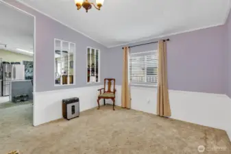Family room off kitchen and living room