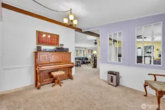 Family room off kitchen and living room