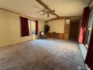 Spacious living room, lots of options for furniture here.