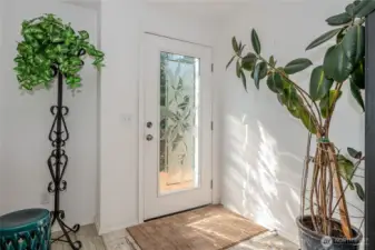 well lighted front entryway.