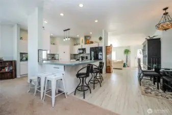 Extra seating so you can visit with guests while preparing that special meal.