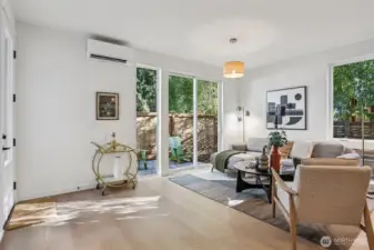 Living Room with sliders to the patio