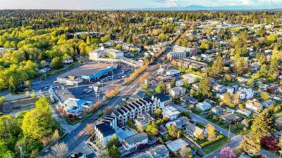 A final sweeping view of the community and surrounding area — this is city living reimagined with modern homes and an unbeatable North Seattle location.