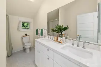 Large full bathroom on the upper level.