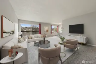 Living Room digitally staged.