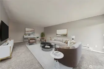 Living Room digitally staged.