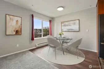 Dining off kitchen digitally staged