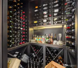 Fabulous wine closet between the kitchen and sunroom