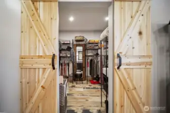 Walk in closet in master