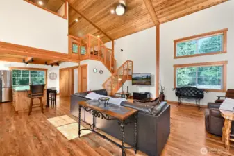 The main living area is open to the kitchen.