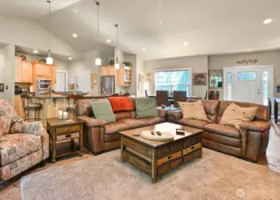 Vaulted ceiling make this room feel even more open and spacious.