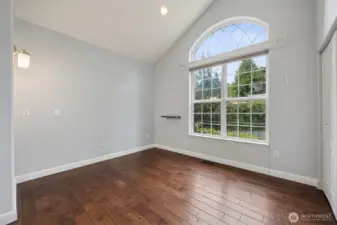 Upstairs Bedroom with a designated desk area