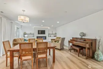 Dining room can accommodate more than just table & chairs - bring on the piano, china cabinet or buffet too!