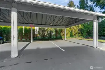 Assigned covered parking space #2 located directly across from unit