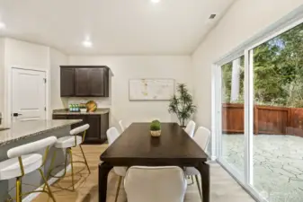 Dining room with access to the backyard