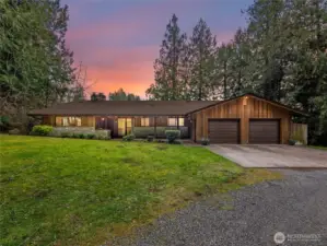 Beautiful sunsets over the house.