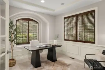 home office or optional 5th bedroom on main level adjacent to 3/4 bathroom